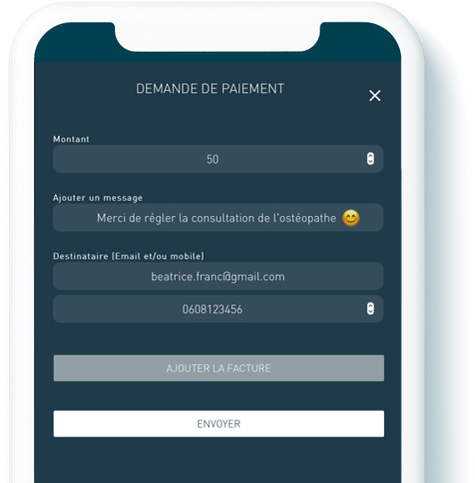 Application Anytime demande de paiement